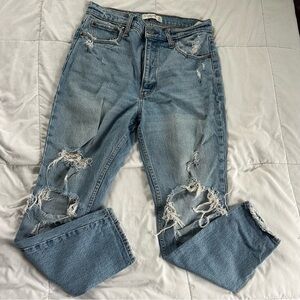 Distressed Blue Jeans